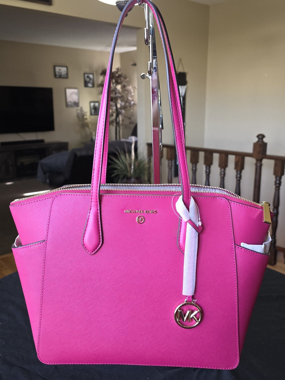 Michael Kors Pink Saffiano Leather Tote Bag